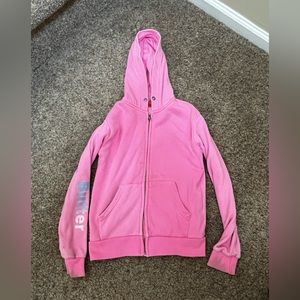 ⭐️EUC - Butter Pink Blingy Zip-Up Hoody Sweatshirt - Girls Large